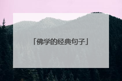 佛学的经典句子