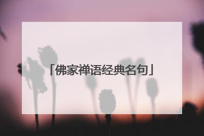佛家禅语经典名句