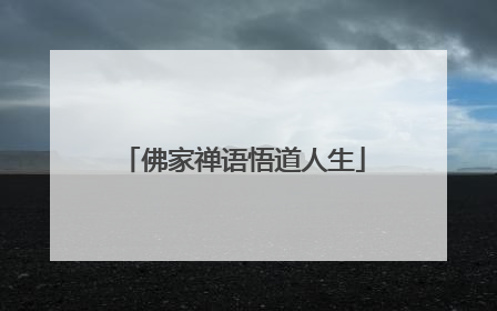 佛家禅语悟道人生
