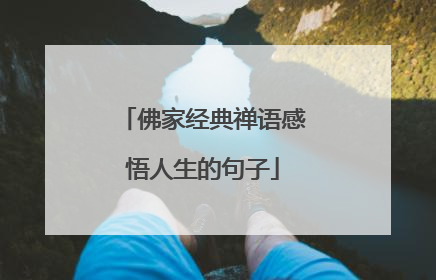 佛家经典禅语感悟人生的句子