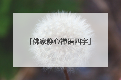 佛家静心禅语四字