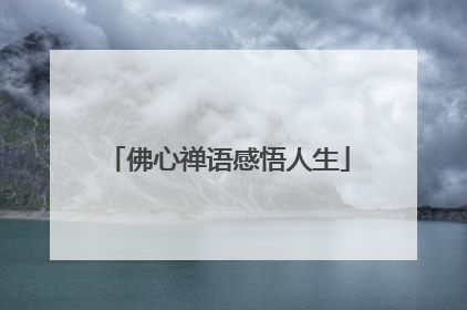 佛心禅语感悟人生