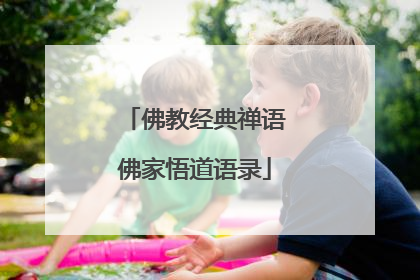 佛教经典禅语佛家悟道语录