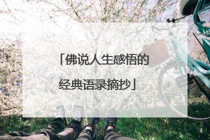 佛说人生感悟的经典语录摘抄