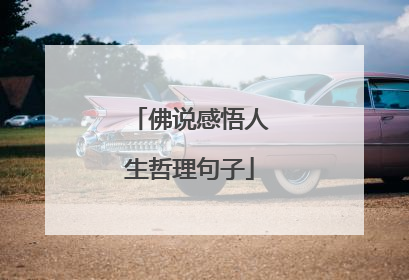 佛说感悟人生哲理句子