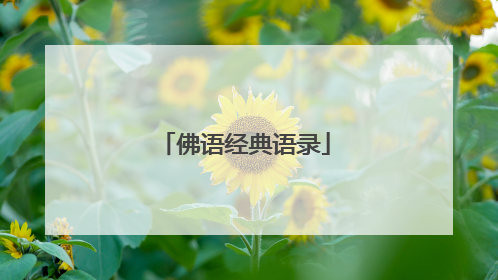 佛语经典语录