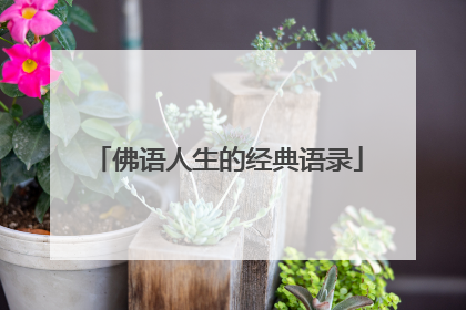 佛语人生的经典语录