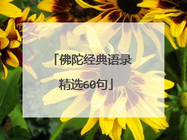 佛陀经典语录精选60句