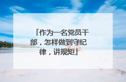 作为一名党员干部，怎样做到守纪律，讲规矩