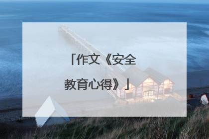 作文《安全教育心得》