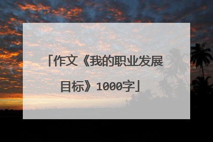 作文《我的职业发展目标》1000字