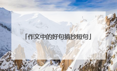 作文中的好句摘抄短句