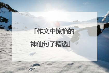 作文中惊艳的神仙句子精选