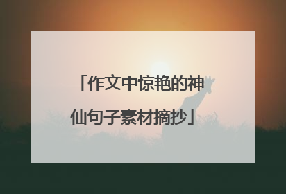 作文中惊艳的神仙句子素材摘抄