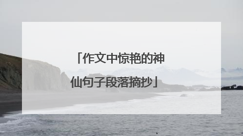 作文中惊艳的神仙句子段落摘抄