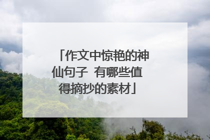作文中惊艳的神仙句子 有哪些值得摘抄的素材