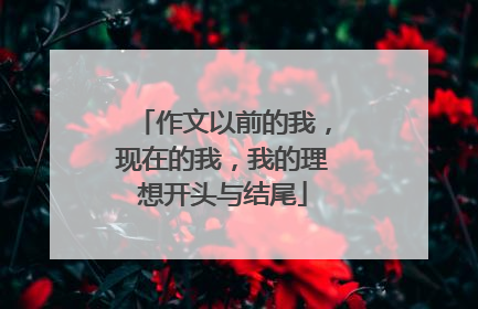 作文以前的我，现在的我，我的理想开头与结尾