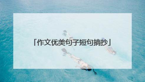 作文优美句子短句摘抄