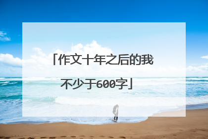 作文十年之后的我不少于600字