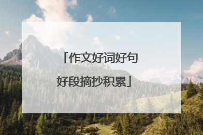 作文好词好句好段摘抄积累