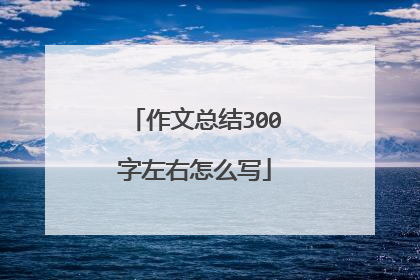 作文总结300字左右怎么写