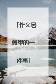 作文暑假里的一件事