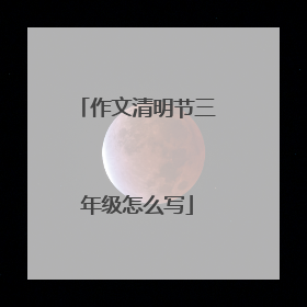 作文清明节三年级怎么写