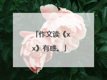 作文读《xx》有感。