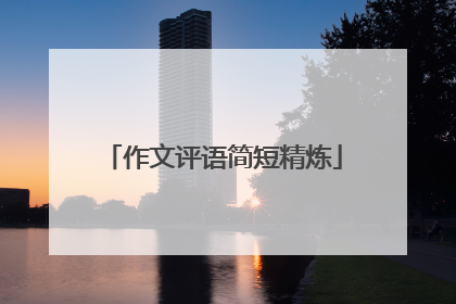 作文评语简短精炼