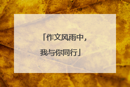 作文风雨中,我与你同行