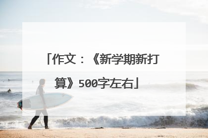 作文:《新学期新打算》500字左右