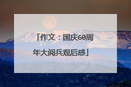 作文：国庆60周年大阅兵观后感