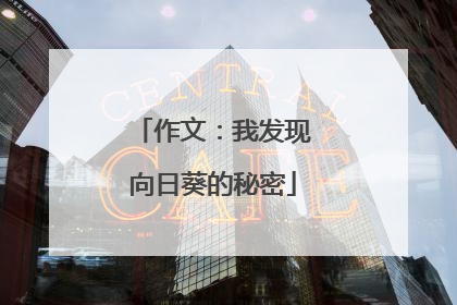 作文：我发现向日葵的秘密