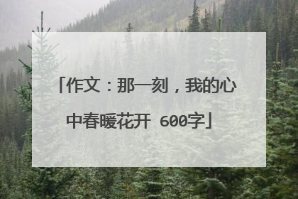 作文：那一刻，我的心中春暖花开 600字