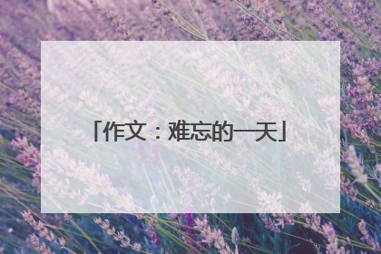 作文：难忘的一天