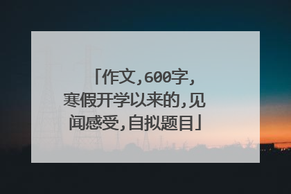 作文,600字,寒假开学以来的,见闻感受,自拟题目