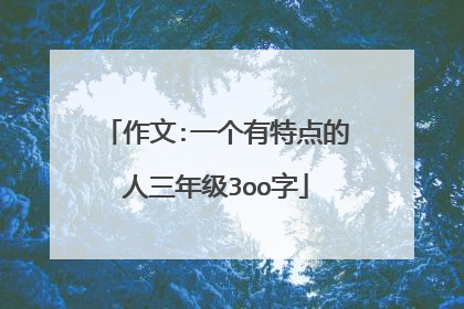 作文:一个有特点的人三年级3oo字