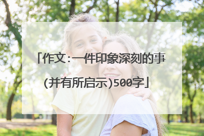 作文:一件印象深刻的事(并有所启示)500字
