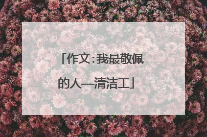 作文:我最敬佩的人——清洁工