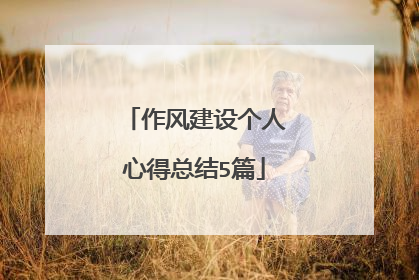 作风建设个人心得总结5篇