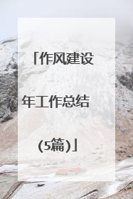 作风建设年工作总结(5篇)