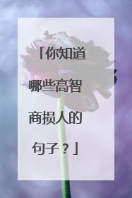 你知道哪些高智商损人的句子？