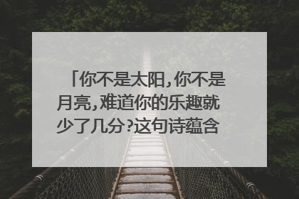 你不是太阳,你不是月亮,难道你的乐趣就少了几分?这句诗蕴含着怎样的哲理? 《萤火虫》泰戈尔