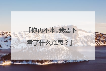 你再不来,我要下雪了什么意思？