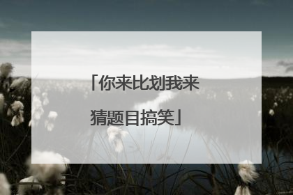 你来比划我来猜题目搞笑