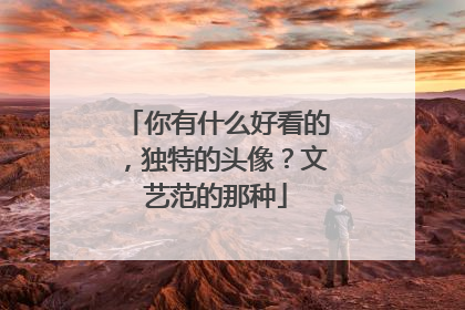 你有什么好看的，独特的头像？文艺范的那种