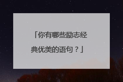 你有哪些励志经典优美的语句？