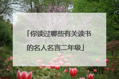 你读过哪些有关读书的名人名言二年级