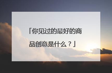 你见过的最好的商品创意是什么?