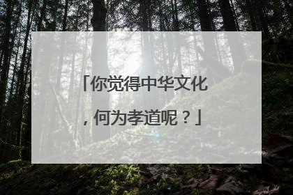 你觉得中华文化，何为孝道呢？